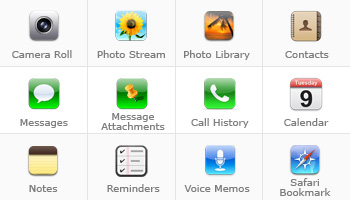 Retrieve 12 data types from all iPhone, iPad & iPod touch